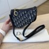 CHRISTIAN DIOR Saddle Triple Zip Crossbody Pouch Oblique Canvas Navy