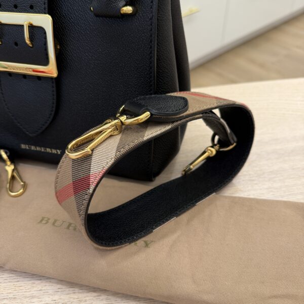 Burberry Soft Grain Black Buckle Tote Small