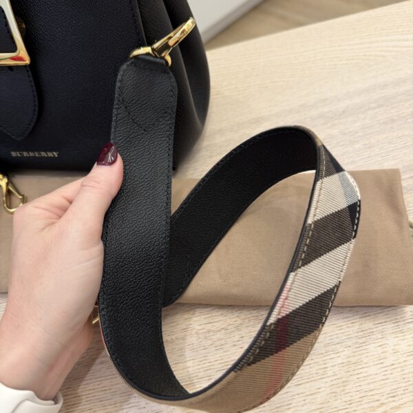 Burberry Soft Grain Black Buckle Tote Small