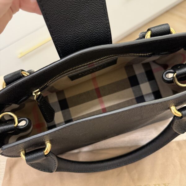 Burberry Soft Grain Black Buckle Tote Small