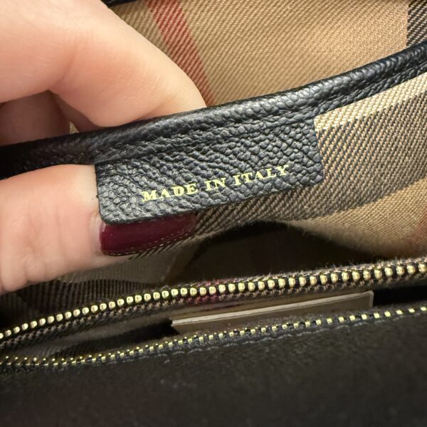 Burberry Soft Grain Black Buckle Tote Small