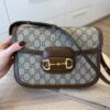 Gucci GG Supreme Monogram Horsebit 1955 Shoulder Bag Beige Brown Sugar