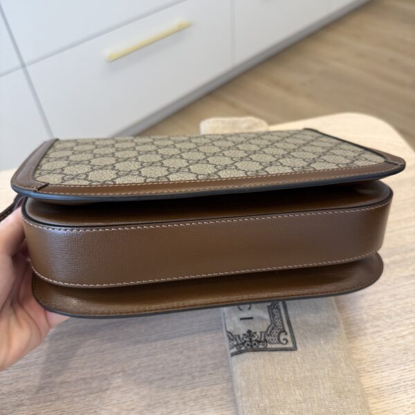 Gucci GG Supreme Monogram Horsebit 1955 Shoulder Bag Beige Brown Sugar