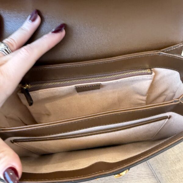 Gucci GG Supreme Monogram Horsebit 1955 Shoulder Bag Beige Brown Sugar