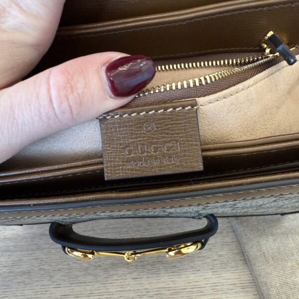 Gucci GG Supreme Monogram Horsebit 1955 Shoulder Bag Beige Brown Sugar