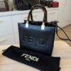 Fendi Sunshine Small Black Leather Shopper
