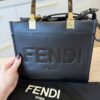 Fendi Sunshine Small Black Leather Shopper