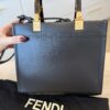 Fendi Sunshine Small Black Leather Shopper
