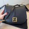 Fendi Vitello Brenta Cher Medium Fendi C'mon Black