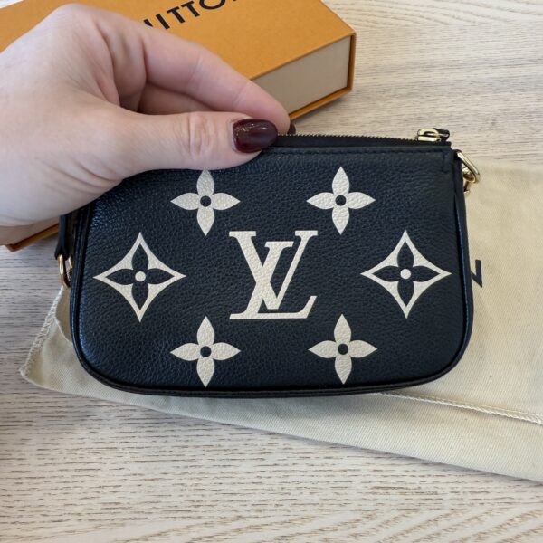 Louis Vuitton Pochette Accessoires Bicolor Monogram Empreinte Giant Mini Black and Creme