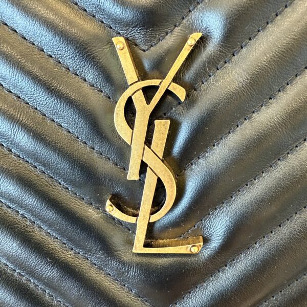 Saint Laurent Calfskin Monogram Lou Camera Black Gold Hardware