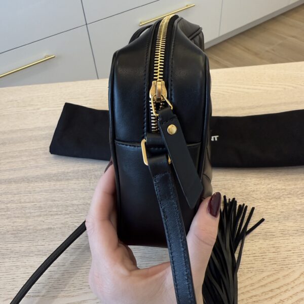 Saint Laurent Calfskin Monogram Lou Camera Black Gold Hardware