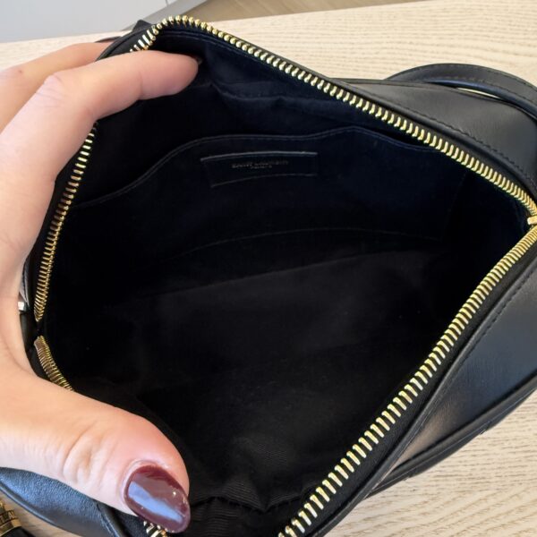 Saint Laurent Calfskin Monogram Lou Camera Black Gold Hardware