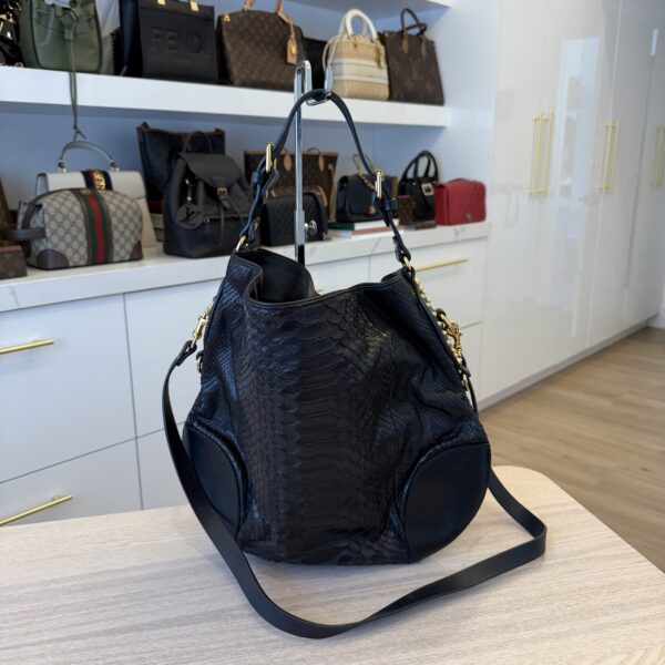 Gucci Snakeskin Black Hobo Crossbody