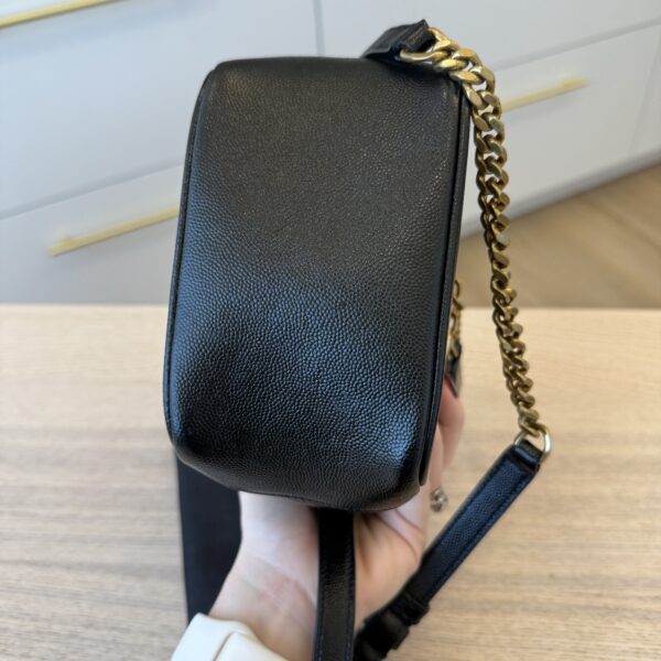 Saint Laurent Grain de Poudre Quilted 80's Vanity Bag Black
