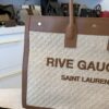 SAINT LAURENT (YSL) Rive Gauche Tote Bag in Raffia and Leather