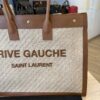 SAINT LAURENT (YSL) Rive Gauche Tote Bag in Raffia and Leather