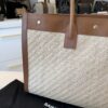 SAINT LAURENT (YSL) Rive Gauche Tote Bag in Raffia and Leather