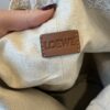 Loewe Calfskin Jacquard Linen Anagram Paulas Ibiza Small Sailor Bag Tan Ecru Red