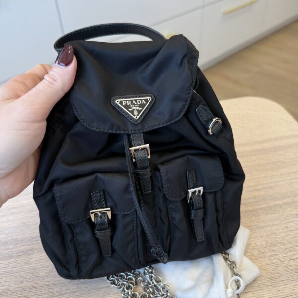 Prada Nylon Vela Mini Crossbody Backpack Black