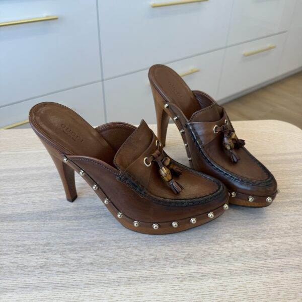 Gucci Black Leather Mules and Clog Size 9