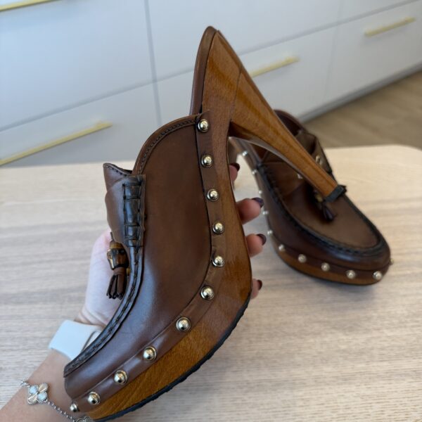 Gucci Black Leather Mules and Clog Size 9