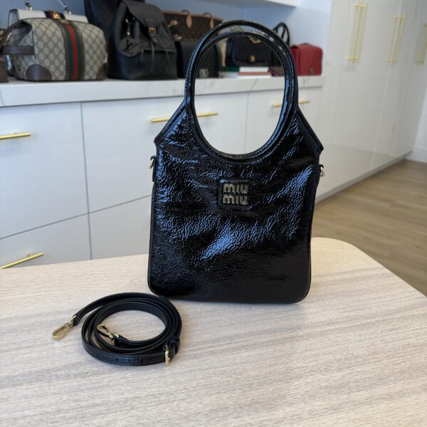Miu Miu IVY Mini Handbag Naplak Leather Black