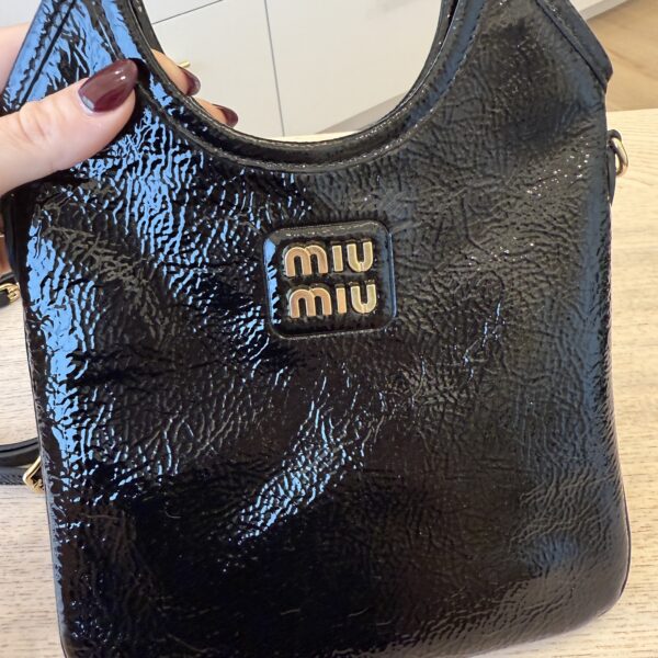 Miu Miu IVY Mini Handbag Naplak Leather Black