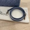 Christian Dior Lambskin Cannage Medium Lady Dior Silver Hardware Blue