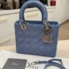 Christian Dior Lambskin Cannage Medium Lady Dior Silver Hardware Blue