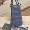 Christian Dior Lambskin Cannage Medium Lady Dior Silver Hardware Blue