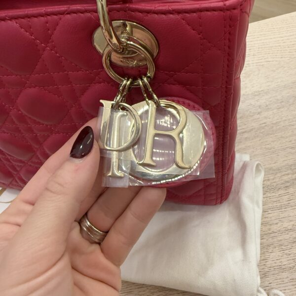 Christian Dior Lambskin Cannage Medium Lady Dior Gold Hardware Pink