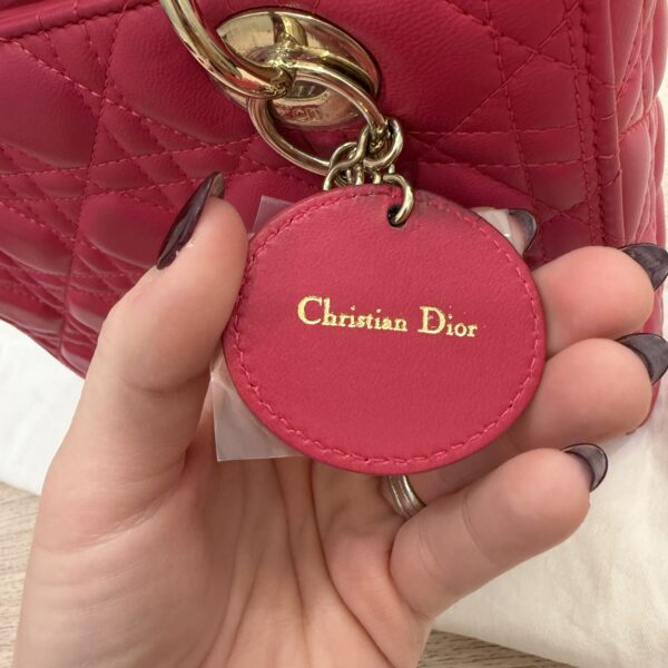 Christian Dior Lambskin Cannage Medium Lady Dior Gold Hardware Pink