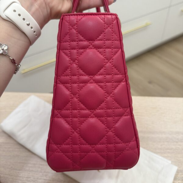 Christian Dior Lambskin Cannage Medium Lady Dior Gold Hardware Pink