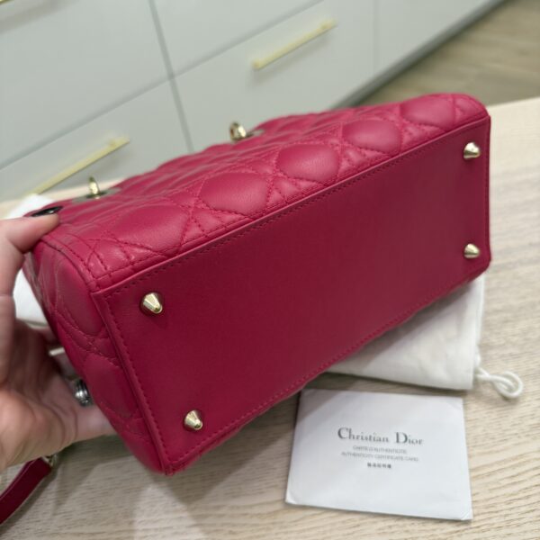 Christian Dior Lambskin Cannage Medium Lady Dior Gold Hardware Pink