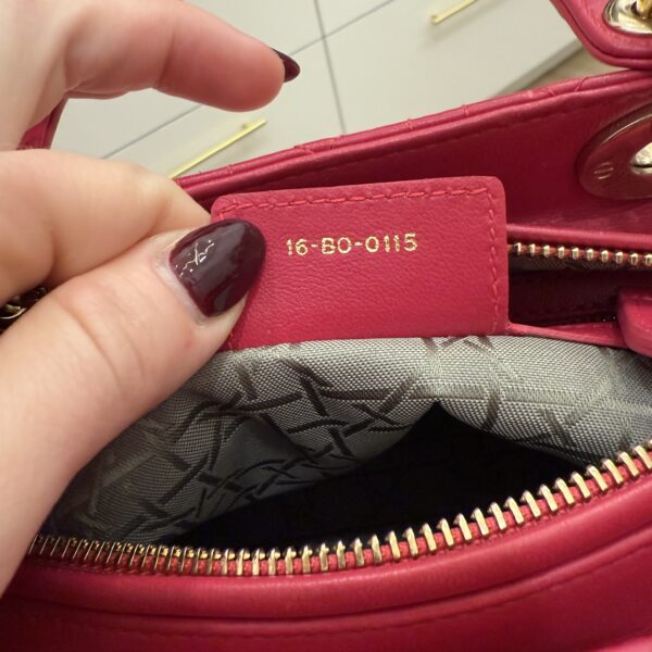 Christian Dior Lambskin Cannage Medium Lady Dior Gold Hardware Pink