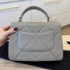 Chanel Lambskin Quilted Small Trendy CC Dual Handle Flap Bag Grey Gold Hardware