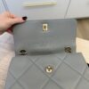Chanel Lambskin Quilted Small Trendy CC Dual Handle Flap Bag Grey Gold Hardware