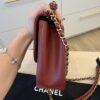 Chanel Lambskin Quilted Chain Infinity Top Handle Flap Burgundy