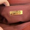 Chanel Lambskin Quilted Chain Infinity Top Handle Flap Burgundy