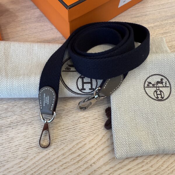 Hermes Taurillon Clemence Amazone Evelyne TPM Etoupe Bleu Indigo