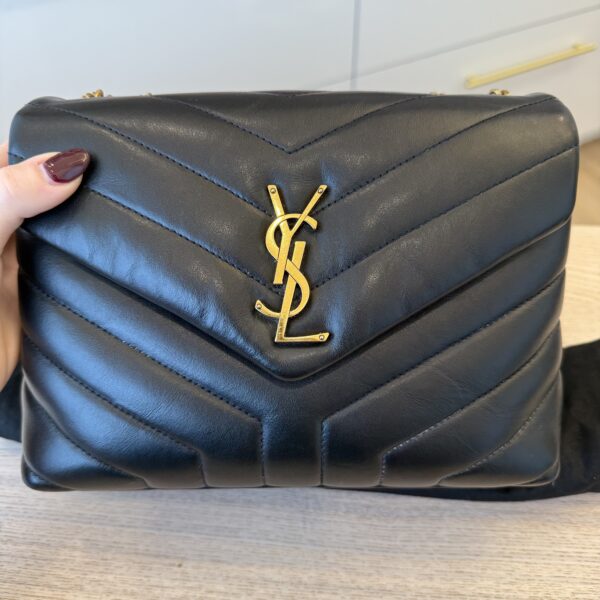 Saint Laurent (YSL) Loulou Small In Quilted Leather Black and Gold Hardware