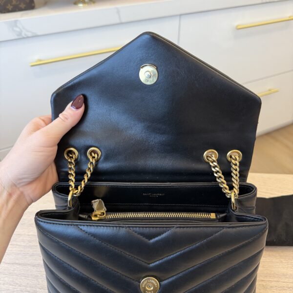 Saint Laurent (YSL) Loulou Small In Quilted Leather Black and Gold Hardware