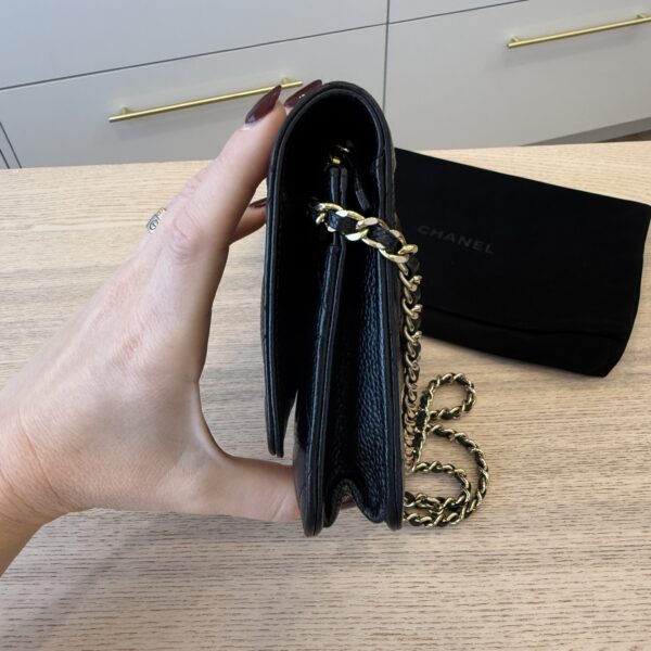 Chanel Caviar Quilted Wallet on Chain WOC Black Gold Hardware
