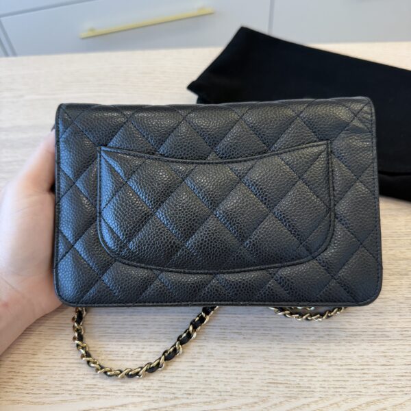 Chanel Caviar Quilted Wallet on Chain WOC Black Gold Hardware