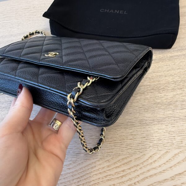 Chanel Caviar Quilted Wallet on Chain WOC Black Gold Hardware