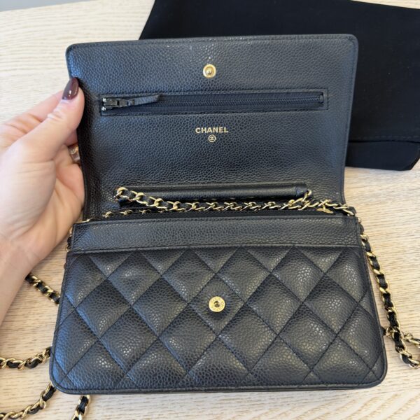 Chanel Caviar Quilted Wallet on Chain WOC Black Gold Hardware