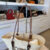 Loewe Iraca Palm Calfskin Medium Anagram Basket Bag Natural Tan
