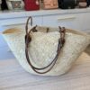 Loewe Iraca Palm Calfskin Medium Anagram Basket Bag Natural Tan