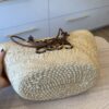 Loewe Iraca Palm Calfskin Medium Anagram Basket Bag Natural Tan